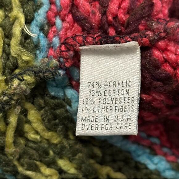 Relais Knitware Vintage Women’s Size M Blue Pink Red Fairisle Crewneck Sweater - Picture 5 of 8